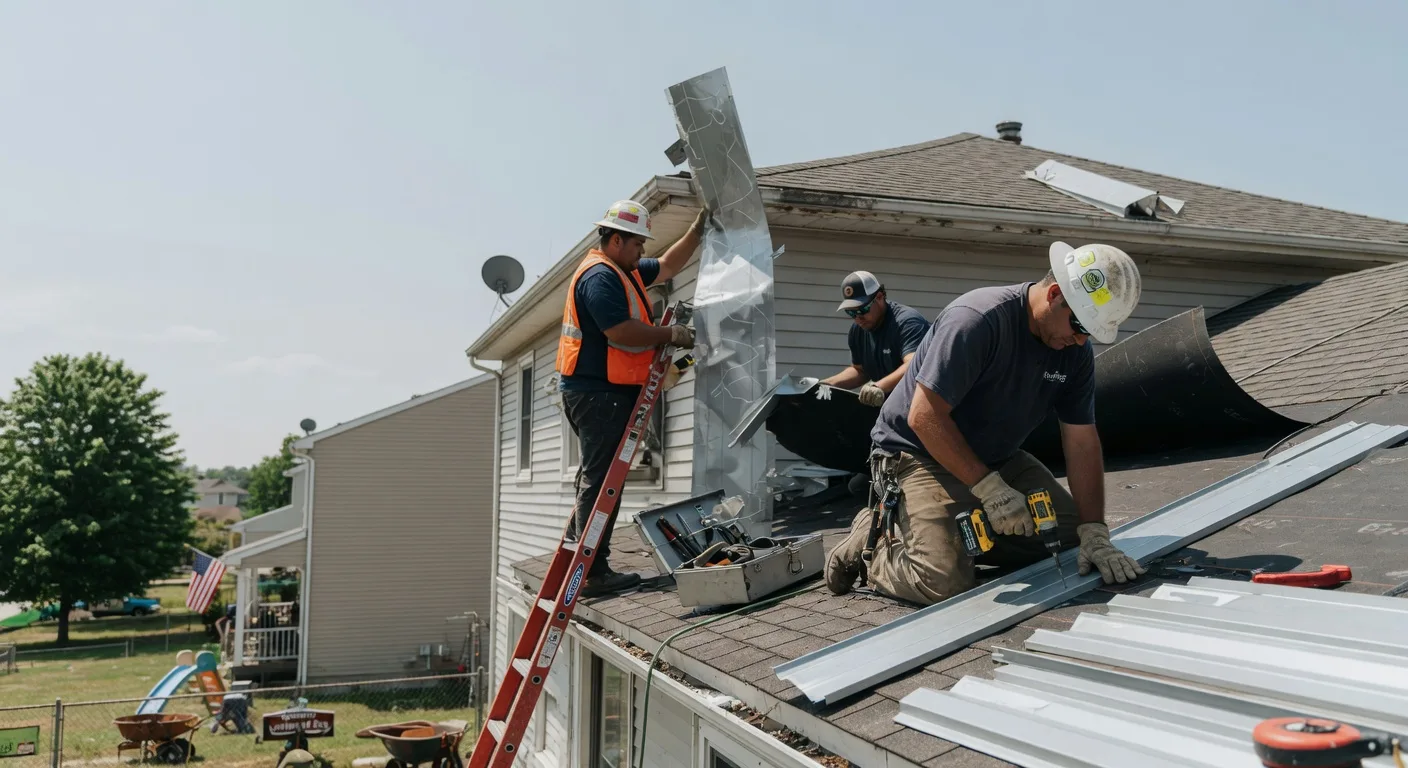 Storm Damage Metal Roof Repair in Lakeville, NY